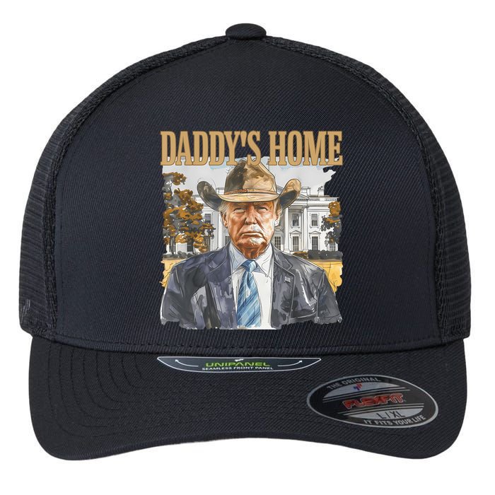 Trump Cowboy Western DaddyS Home Maga Take America Back Flexfit Unipanel Trucker Cap