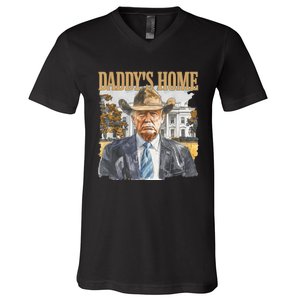 Trump Cowboy Western DaddyS Home Maga Take America Back V-Neck T-Shirt