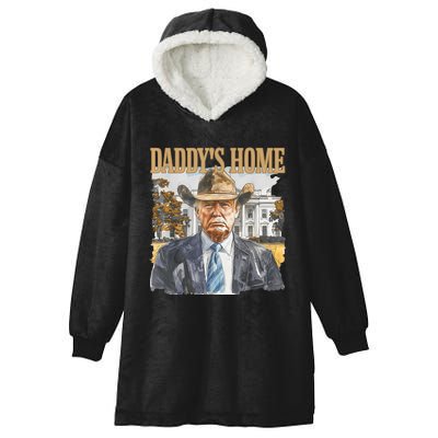 Trump Cowboy Western DaddyS Home Maga Take America Back Hooded Wearable Blanket