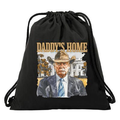 Trump Cowboy Western DaddyS Home Maga Take America Back Drawstring Bag