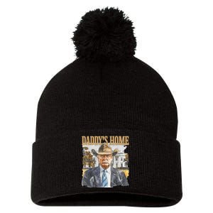 Trump Cowboy Western DaddyS Home Maga Take America Back Pom Pom 12in Knit Beanie