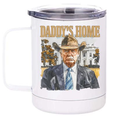 Trump Cowboy Western DaddyS Home Maga Take America Back 12 oz Stainless Steel Tumbler Cup