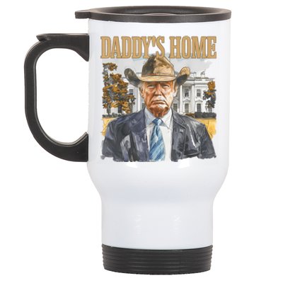 Trump Cowboy Western DaddyS Home Maga Take America Back Stainless Steel Travel Mug