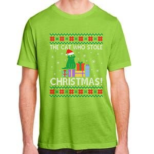 The Cat Who Stole Christmas Gift Funny Xmas Ugly Sweater Gift Adult ChromaSoft Performance T-Shirt