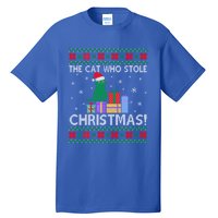 The Cat Who Stole Christmas Gift Funny Xmas Ugly Sweater Gift Tall T-Shirt