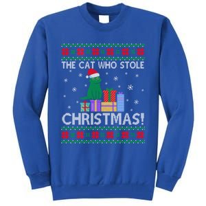 The Cat Who Stole Christmas Gift Funny Xmas Ugly Sweater Gift Tall Sweatshirt