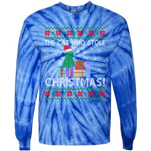 The Cat Who Stole Christmas Gift Funny Xmas Ugly Sweater Gift Tie-Dye Long Sleeve Shirt