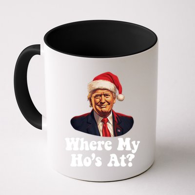 Trump Christmas Where My HoS At? Funny Ugly Gift Mug