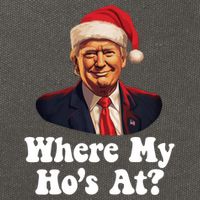 Trump Christmas Where My HoS At? Funny Ugly Gift Cotton Canvas Backpack