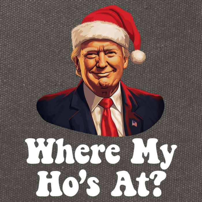 Trump Christmas Where My HoS At? Funny Ugly Gift Cotton Canvas Backpack