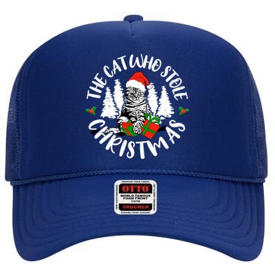 The Cat Who Stole Christmas Gift High Crown Mesh Back Trucker Hat