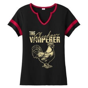 The Chicken Whisperer Funny Chicken Rooster Farming Ladies Halftime Notch Neck Tee