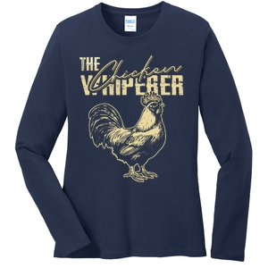 The Chicken Whisperer Funny Chicken Rooster Farming Ladies Long Sleeve Shirt