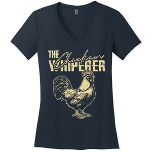 The Chicken Whisperer Funny Chicken Rooster Farming Women's V-Neck T-Shirt