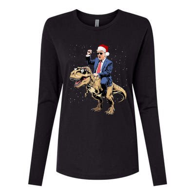 Trump Christmas Xmas T Rex Funny Trump Dinosaur Womens Cotton Relaxed Long Sleeve T-Shirt