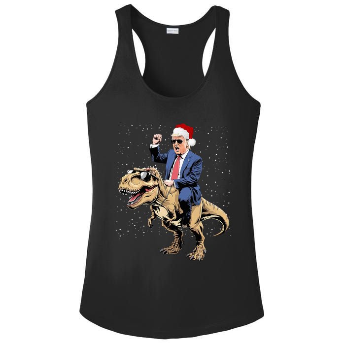 Trump Christmas Xmas T Rex Funny Trump Dinosaur Ladies PosiCharge Competitor Racerback Tank