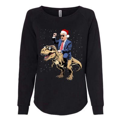 Trump Christmas Xmas T Rex Funny Trump Dinosaur Womens California Wash Sweatshirt