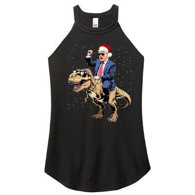 Trump Christmas Xmas T Rex Funny Trump Dinosaur Women's Perfect Tri Rocker Tank