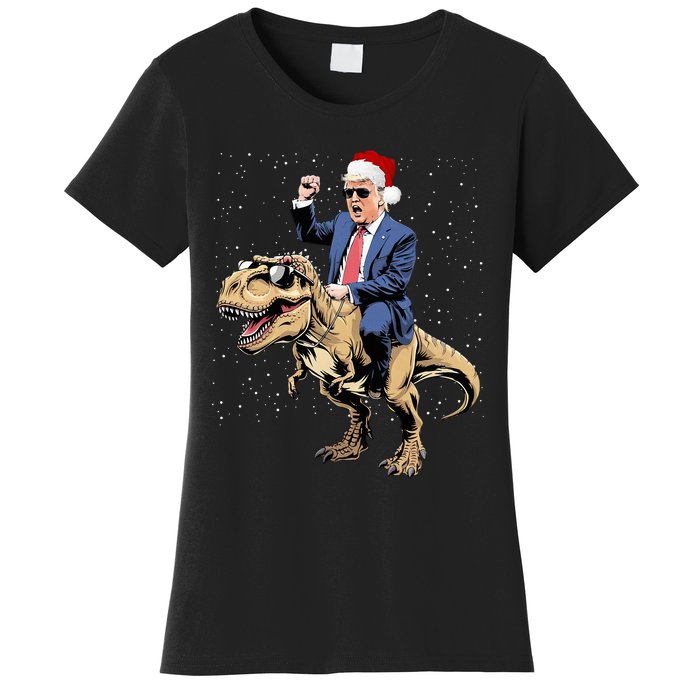 Trump Christmas Xmas T Rex Funny Trump Dinosaur Women's T-Shirt