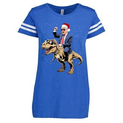 Trump Christmas Xmas T Rex Funny Trump Dinosaur Enza Ladies Jersey Football T-Shirt