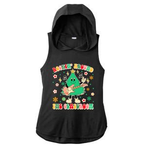 Teacher Christmas Xmas Vibes Rockin Around The Classroom Ladies PosiCharge Tri-Blend Wicking Draft Hoodie Tank