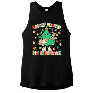 Teacher Christmas Xmas Vibes Rockin Around The Classroom Ladies PosiCharge Tri-Blend Wicking Tank