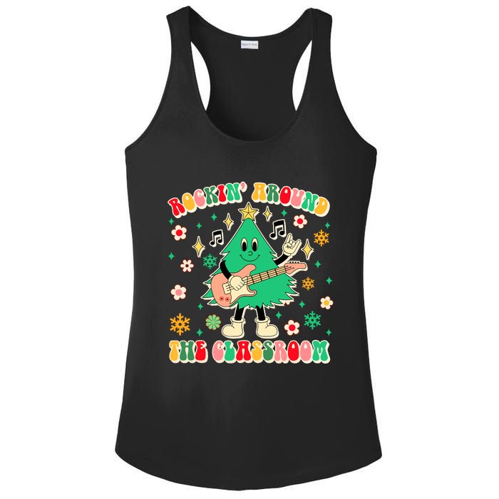 Teacher Christmas Xmas Vibes Rockin Around The Classroom Ladies PosiCharge Competitor Racerback Tank