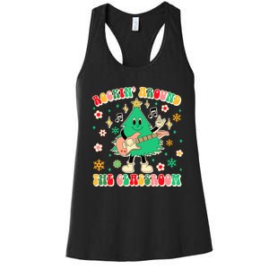 Teacher Christmas Xmas Vibes Rockin Around The Classroom Women's Racerback Tank