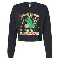 Teacher Christmas Xmas Vibes Rockin Around The Classroom Cropped Pullover Crew