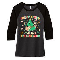 Teacher Christmas Xmas Vibes Rockin Around The Classroom Women's Tri-Blend 3/4-Sleeve Raglan Shirt