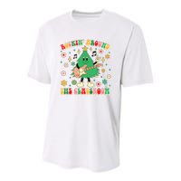 Teacher Christmas Xmas Vibes Youth Performance Sprint T-Shirt