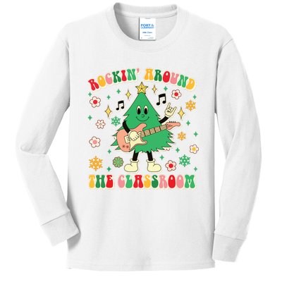 Teacher Christmas Xmas Vibes Kids Long Sleeve Shirt