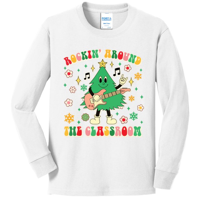 Teacher Christmas Xmas Vibes Kids Long Sleeve Shirt