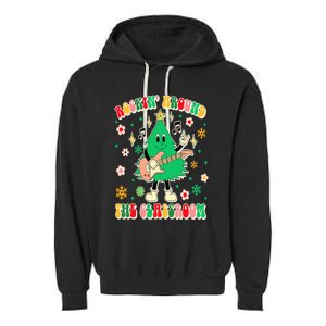 Teacher Christmas Xmas Vibes Rockin' Around The Classroom Garment-Dyed Fleece Hoodie