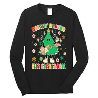 Teacher Christmas Xmas Vibes Rockin' Around The Classroom Long Sleeve Shirt