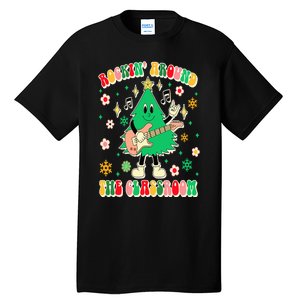 Teacher Christmas Xmas Vibes Rockin' Around The Classroom Tall T-Shirt