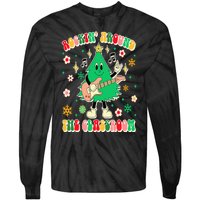 Teacher Christmas Xmas Vibes Rockin' Around The Classroom Tie-Dye Long Sleeve Shirt