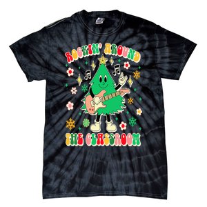 Teacher Christmas Xmas Vibes Rockin' Around The Classroom Tie-Dye T-Shirt