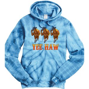 Turkey Cowboy Yeehaw Thanksgiving Day Rodeo Western Cowgirl Tie Dye Hoodie