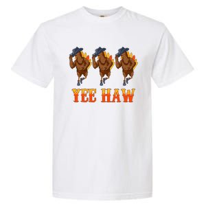 Turkey Cowboy Yeehaw Thanksgiving Day Rodeo Western Cowgirl Garment-Dyed Heavyweight T-Shirt