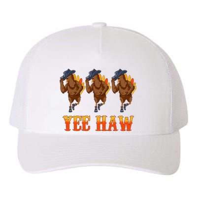 Turkey Cowboy Yeehaw Thanksgiving Day Rodeo Western Cowgirl Yupoong Adult 5-Panel Trucker Hat