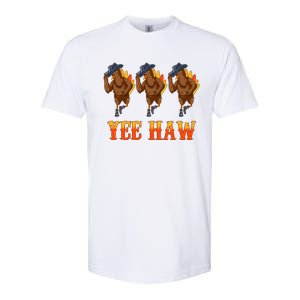 Turkey Cowboy Yeehaw Thanksgiving Day Rodeo Western Cowgirl Softstyle CVC T-Shirt