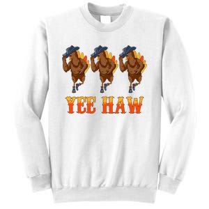 Turkey Cowboy Yeehaw Thanksgiving Day Rodeo Western Cowgirl Sweatshirt