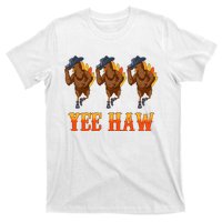 Turkey Cowboy Yeehaw Thanksgiving Day Rodeo Western Cowgirl T-Shirt