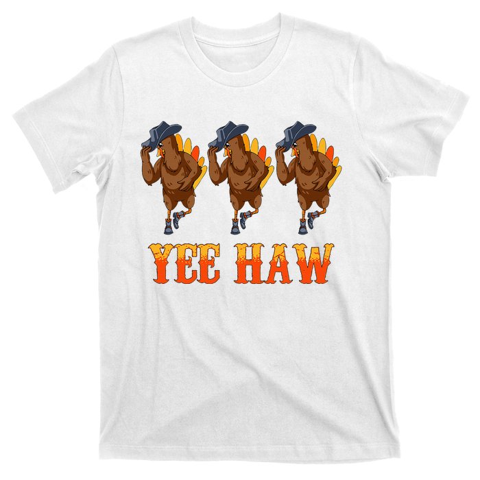 Turkey Cowboy Yeehaw Thanksgiving Day Rodeo Western Cowgirl T-Shirt