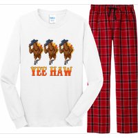 Turkey Cowboy Yeehaw Thanksgiving Day Rodeo Western Cowgirl Long Sleeve Pajama Set