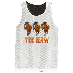 Turkey Cowboy Yeehaw Thanksgiving Day Rodeo Western Cowgirl Mesh Reversible Basketball Jersey Tank