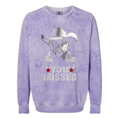 Trump Cowboy You Missed Colorblast Crewneck Sweatshirt