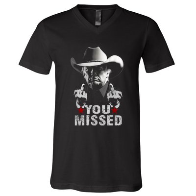 Trump Cowboy You Missed V-Neck T-Shirt