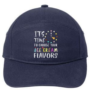 Time Choose Your Ice Cream Flavors O Clock Funny Ice Cream 7-Panel Snapback Hat